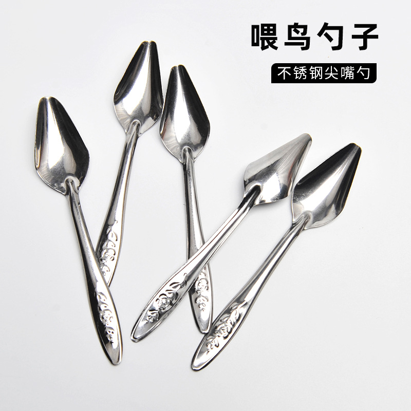 Stainless steel parrot milk powder spoon parrot feeder feed bird…