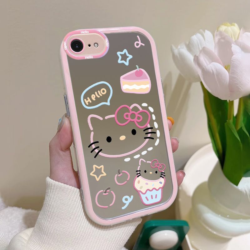Aplicable a Apple 16e funda para teléfono móvil dibujos animados nuevo iphone16e funda para teléfono móvil Apple 16 todo incluido espejo femenino ktcat