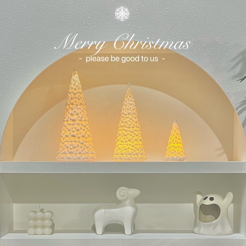 セラミッククリスマスツリーナイトライト家庭用インスタ风雰囲気感装饰北欧クリエイティブデスクトップ置物シーンアレンジ|undefined