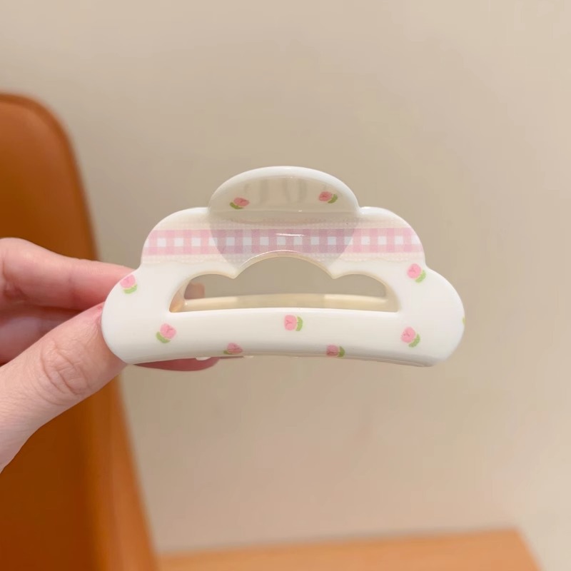 Niños super inmortal rosa cuadrado brocas de flores chicas dulces rascar la cabeza trasera brocas de pescado medio toque tarjeta de cabello