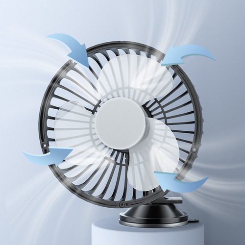Car fan car electric fan 12V/24v universal high wind silent rotatable home and car dual-purpose fan