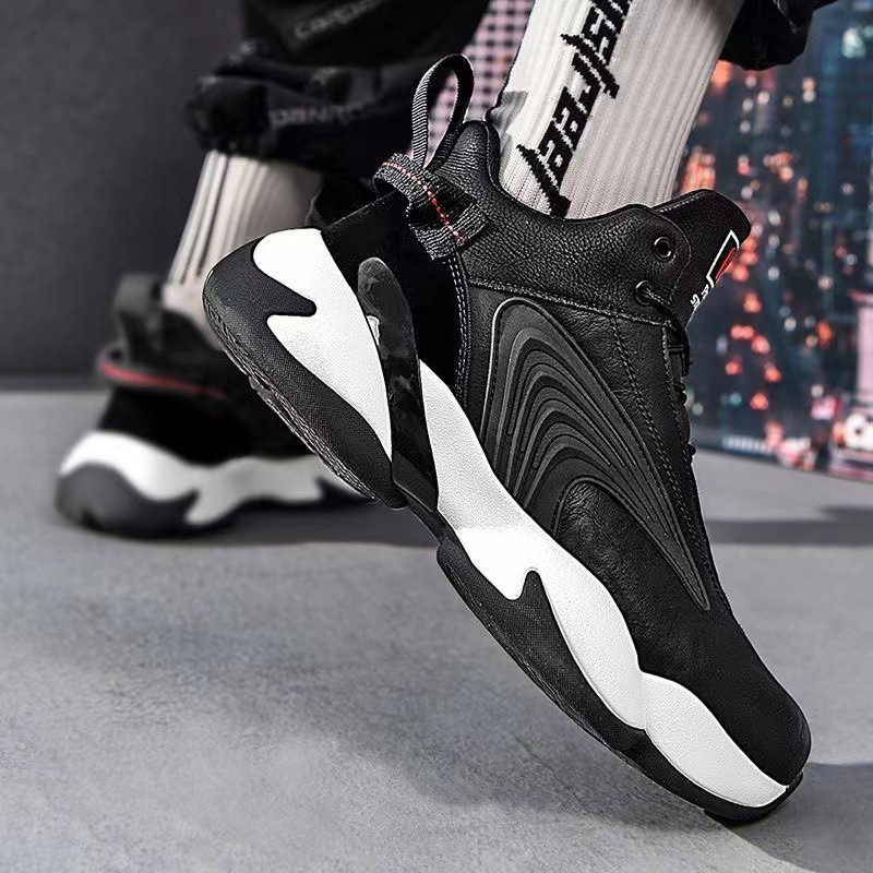 Spring New Men's Basketball Solid Color, Fashionable And Versatile, Outdoor Sports Thick-soled Casual Running Shoes,_voghion.com