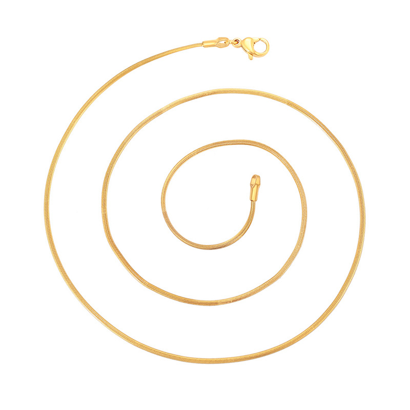 Xuping simple acero inoxidable 24k cadena de cadena de hueso de serpiente nuevo estilo diario fácil de montar collar transfronterizo europeo y americano al por mayor mujeres