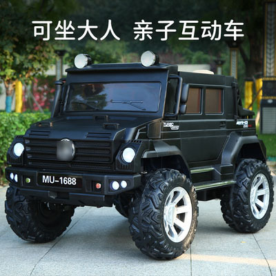 Vehículos todoterreno de los niños de la música carga auto-conducción de cuatro ruedas coche de juguete de bebé puede sentarse niños adultos cuatro ruedas coche de control remoto