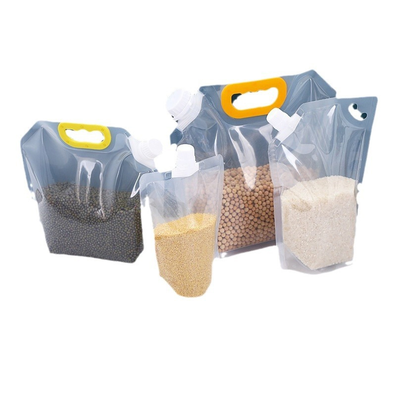 bolsas de succión autoportantes de granos personalizadas de grado alimenticio de arroz de granos bolsa de succión portátil desechable