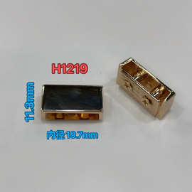 厂家批发金属方介子包带装饰五金皮带织事束扣 合金绳扣尾夹