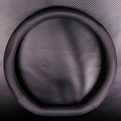 Steering wheel cover — Supplies Suitable for All Seasons Steering - matte-carbon-fiber-black-non-porous-leather-round-without-three-colors