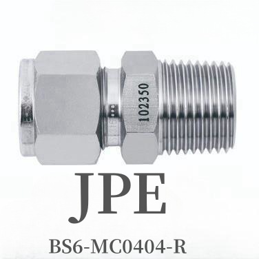 JPE  外螺纹直通卡套 	MC-04-04R BS6-MC0404-R