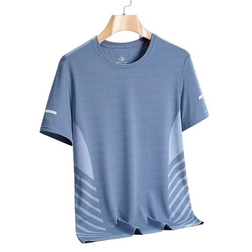 Ice silk quick-drying T-shirt men's short-sleeved summer men's large-size half-sleeved tops outdoor running sports T-shirt round collar