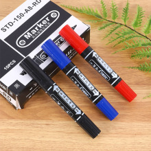 大双头油性记号笔黑色勾线笔马克笔防水粗头大头笔防水不掉色快递
