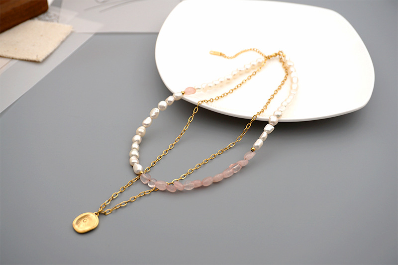 Retro Round Artificial Crystal Titanium Steel Beaded Plating Bracelets Earrings Necklace