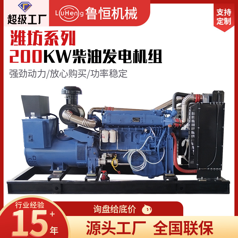 柴油发电机潍坊发电机组200千瓦发电机型号齐全厂家直供备用电源