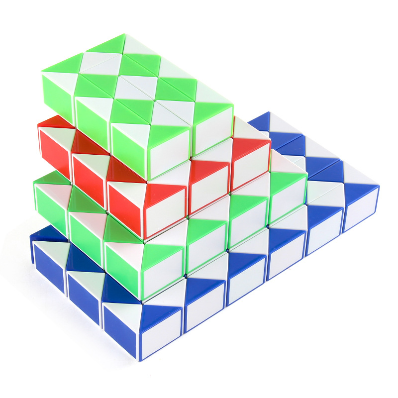 Variedad de exportación transfronteriza regla mágica juguetes educativos de 24 segmentos regla mágica plegable de forma especial serpiente mágica color cubo tridimensional de 72 segmentos