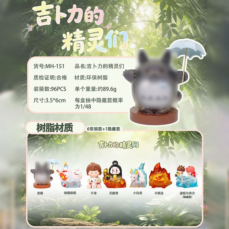 吉卜力的精灵们盲盒创意潮玩网红热卖桌面摆件电影同款小礼物批发