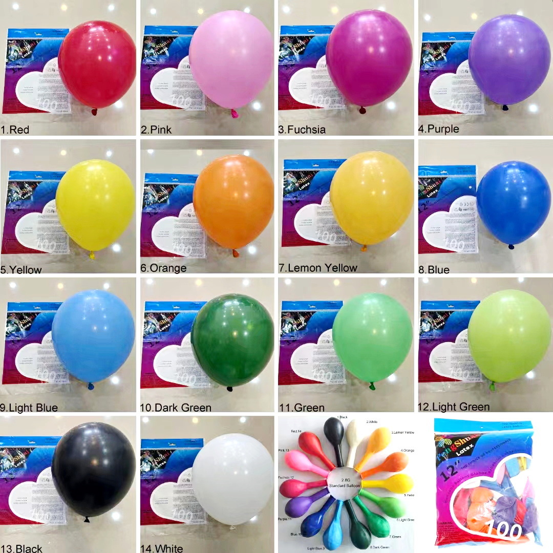 Globo mate 12-inch (color mezclado) -- 100 pcs/bag