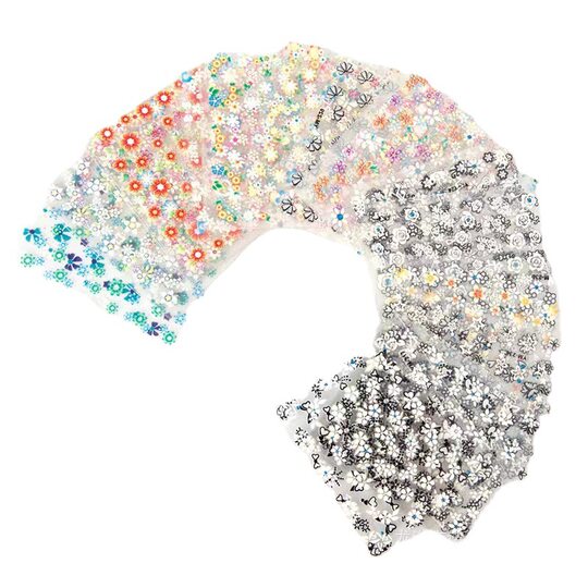 Foreign trade nail art decals glitter love waterproof ultra-thin nail art stickers 3D three-dimensional luminous small decals nail stickers