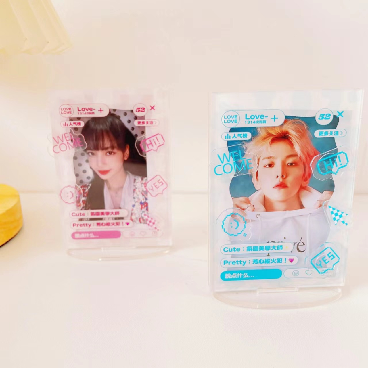 原創聖誕插卡立牌3寸拍立得照片小卡明星愛豆DIY表情ins展示架女