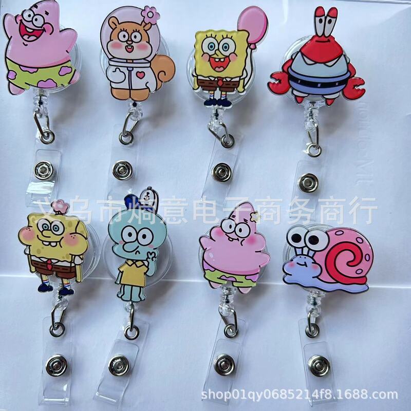 New Cute Cartoon Easy Pull Buckle Telescopic Buckle Doctor Nurse Card Set Breast Card Holder Lanyard Waterproof Work Permit