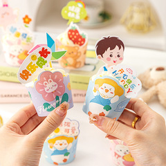 Children's cupcake paper cup Children's Day packaging box cup cartoon cute plug-in heat-resistant muffin cup