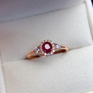 Factory wholesale explosions natural ruby ring S925 silver inlaid with the main stone 4*5 selling Europe and the United States a generation of hair