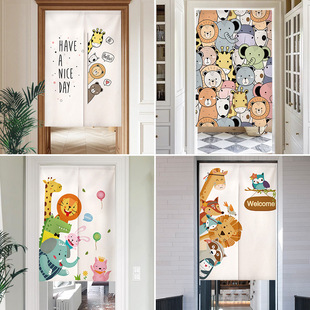 Fabric door curtain partition household bedroom children's room toilet toilet cover curtain Universal Universal punch-free curtain
