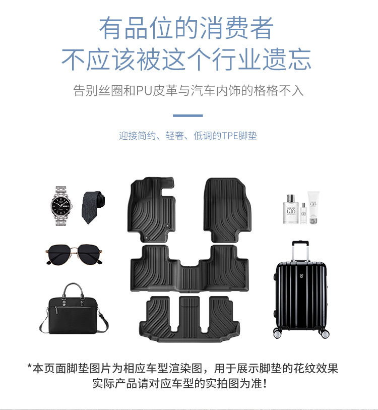 Suitable for 20-26 Models of Highlander/Crown Land Cruiser Car Floor Mats, All Tpe Floor Mats, Trunk Mat, Backrest Mat