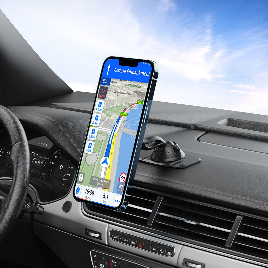 Soporte magnético de doble cabeza de 360 grados para automóvil 6 imán adhesivo magnético soporte de navegación para teléfono móvil transfronterizo nuevo