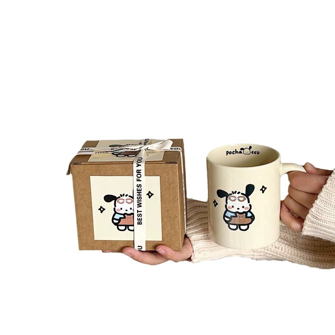 Кружка марки Mark Cup Puppy Ceramic Cup с ложкой, утренний кружок для дома, пара, кофейная кружка, подарочная коробка на день рождения