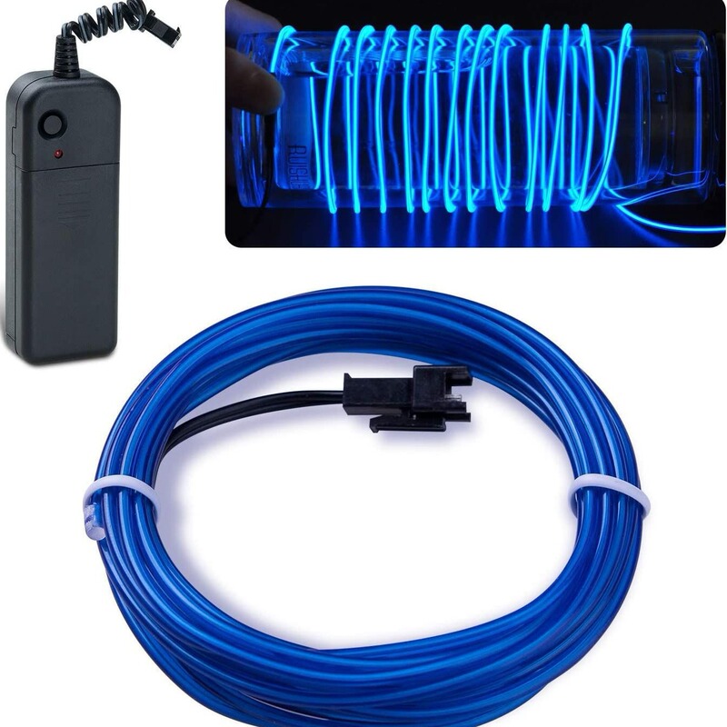 El Cold Light Luminous Wire 3M+3V Battery Box Set Light Strip Stage Performance Decoration Props Fluorescent Glow in the Dark