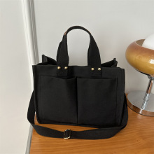 包包2024新款潮韩国ins大容量学生单肩帆布包简约斜挎手提托特包