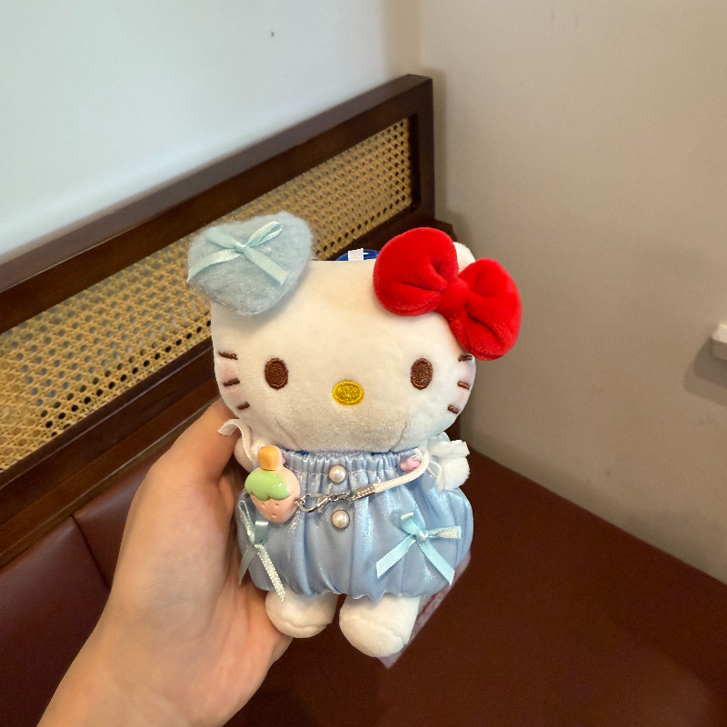 正版kt挂件HelloKitty三丽鸥毛绒公仔玩偶钥匙扣可爱包挂饰礼物|undefined