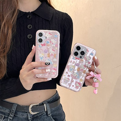 ピンクのレーザーキティ猫のペンダントは、iPhone17、Apple 16ProMax/15/14の携帯電話ケースに適しています。女の子向けです。