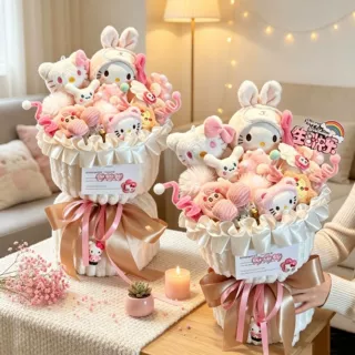 hellokitty猫公仔玩偶花束七夕情人节生日伴手小礼物送女生友闺蜜