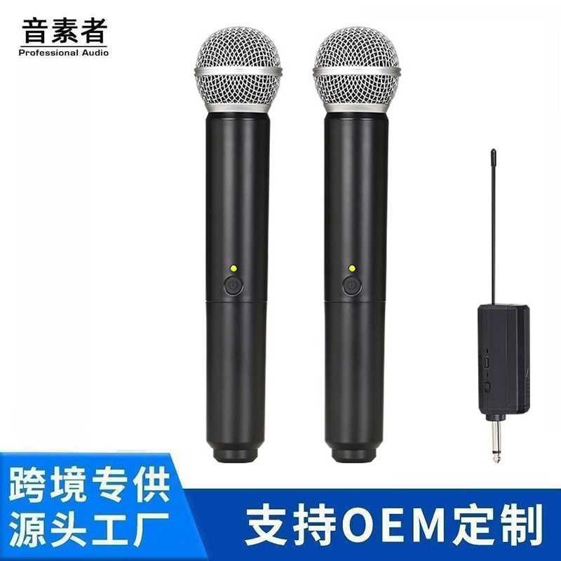 Simsiz mikrofon dəsti, birə-iki ötürmə, ev karaoke və canlı yayım üçün
