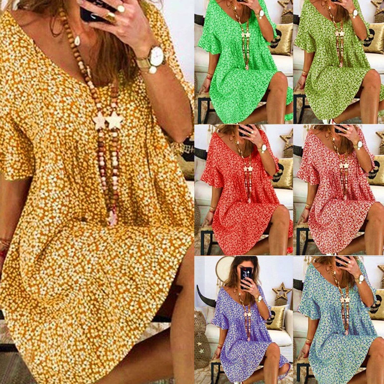 В наличии желание Amazon eBay горячая Распродажа европейские и американские женские свободные Расклешенные платья с принтом, прямые продажи с фабрики