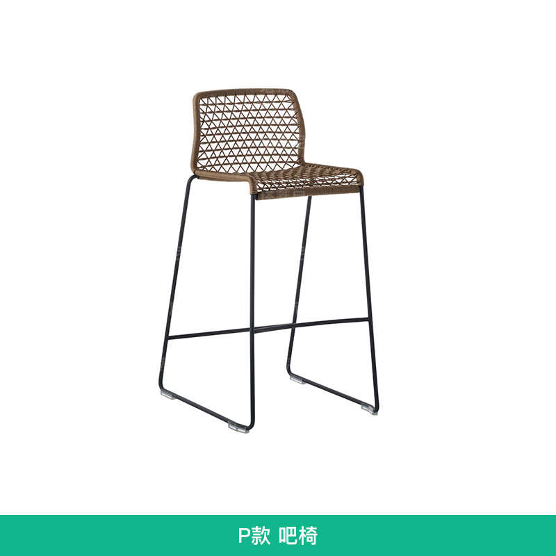 silla de bar al aire libre patio alojamiento creativo muebles de aleación de aluminio al aire libre a prueba de agua silla alta de caña image 21