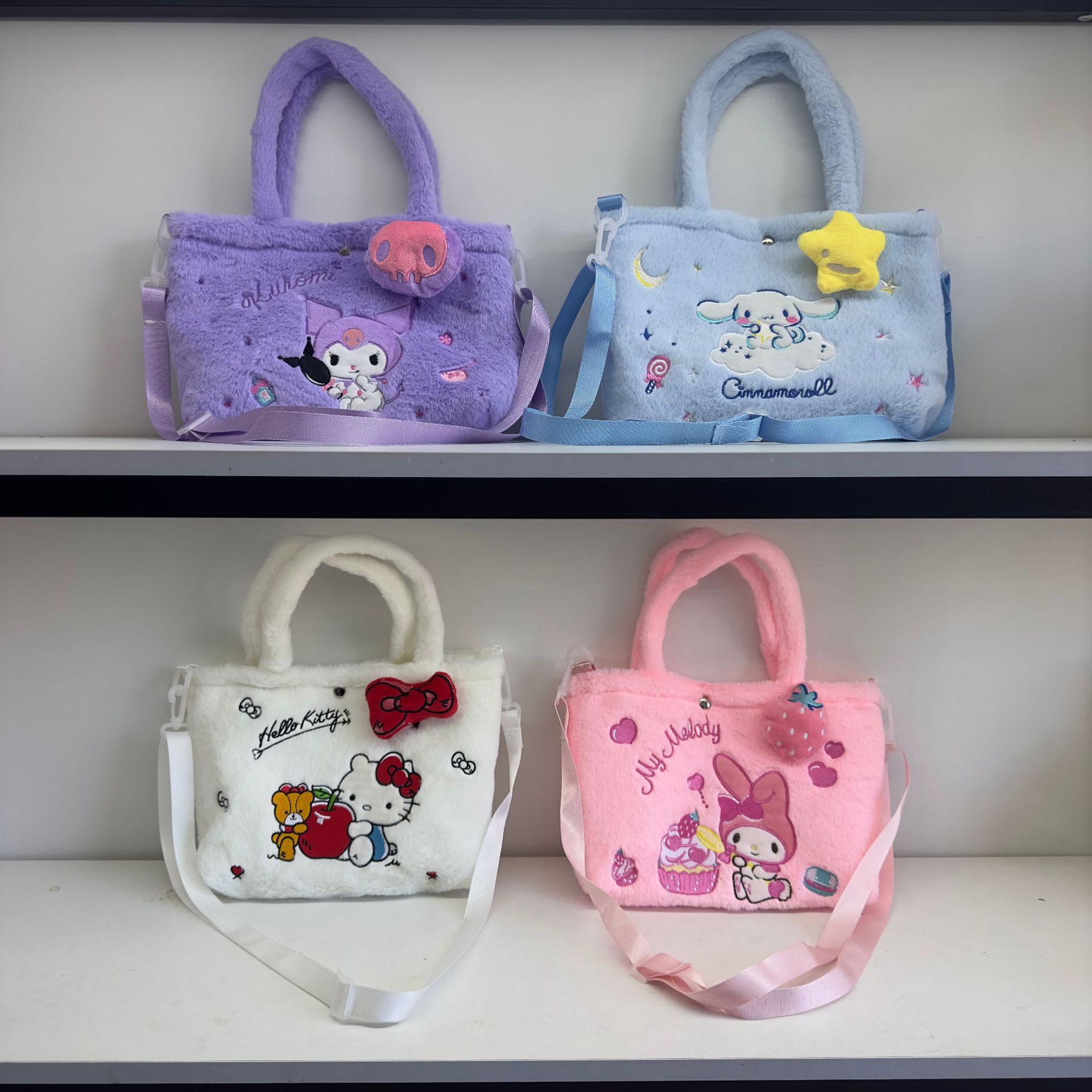 Nuevo bolso de peluche de dibujos animados lindo fábrica al por mayor hombro portátil muñeca bolsa ciego caja intercambio regalo