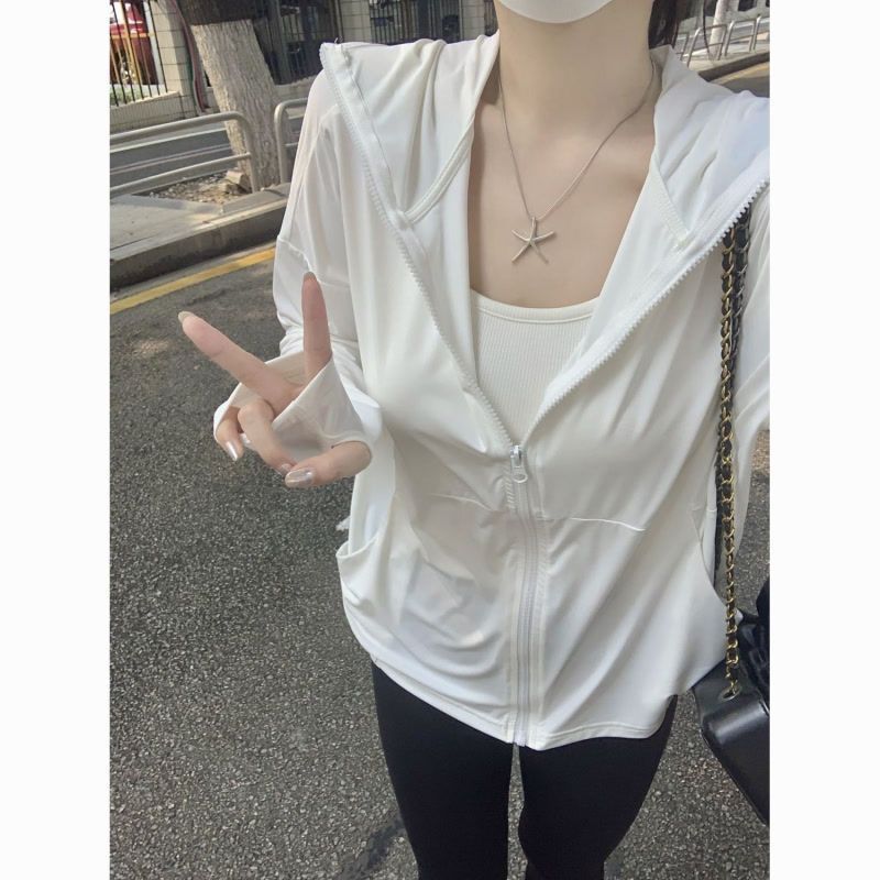 冰丝防晒衣女2025新款夏季薄款透气防晒服防紫外线连帽外套皮肤衣|undefined