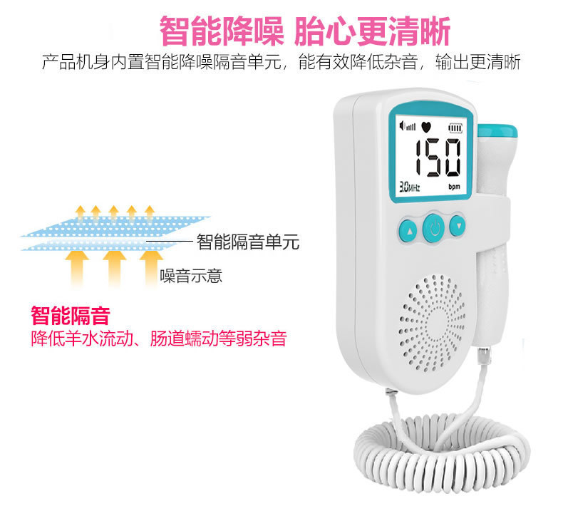 胎心仪胎儿心率监测仪医用多普勒胎儿心跳检测仪胎动孕妇外贸跨境