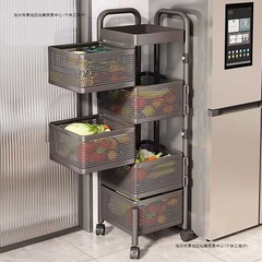 キッチンラック床置き多層回転ラック正方形野菜収納ラックスナック果物と野菜バスケットラック