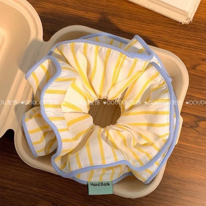 奶油超大法式简约气质云朵大肠发圈高级丸子头饰复古发绳头绳发饰|undefined