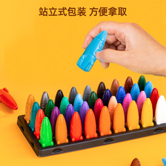 Deli Crayons 72109 Rocket-Shape Oil Pastels for Kids, Water-Washable, Non-Staining, 12-Color Set Perfect for Kindergarten and Little Hands