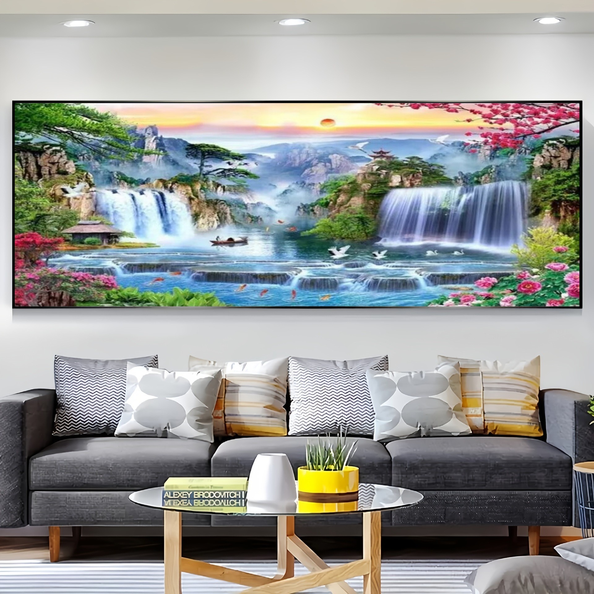 Transfronterizo Amazon pintura de diamantes fábrica de explosión venta directa pintura de diamantes DIY paisaje decoración pintura colgar paquete de herramientas '