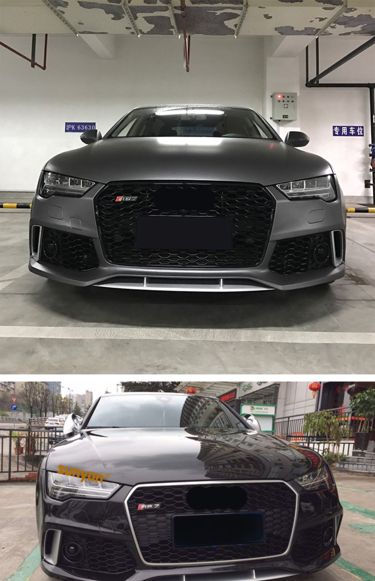 09-24 A7 modified RS7 large surround upgrade S7 front and rear bumper side skirt tail lip tremella for Audi A7 wholesale