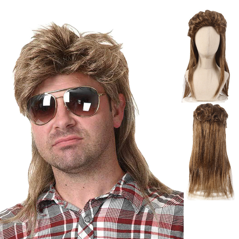 60 S70S 80 s curly hair men's women mullet rocker European and American rock punk hip hop party performance wig