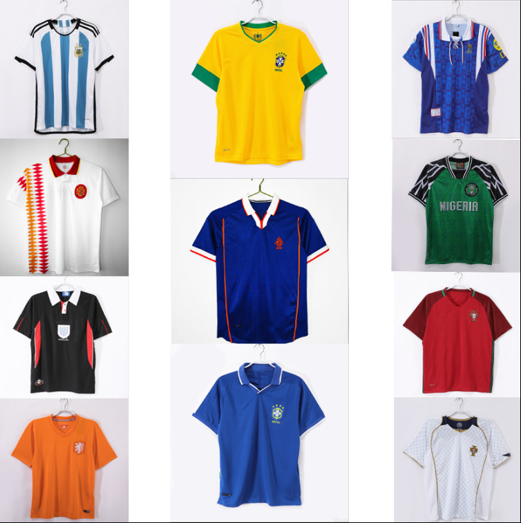 Classic Retro Season National Team Netherlands Portugal Argentina England Germany Spain Football Jersey
