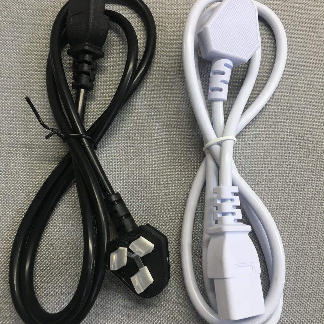 国标三插品字尾电源线3CCC认证纯铜显示器打印机电饭煲豆浆机白色