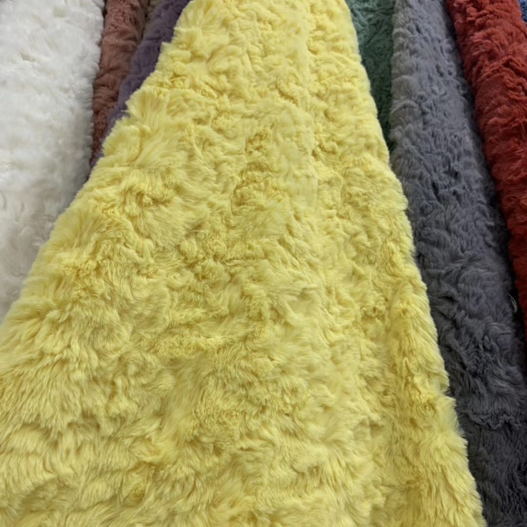 兔毛刷花 兔毛剪花  摩卡熊 儿童玩具鞋帽服装保暖家纺绒布