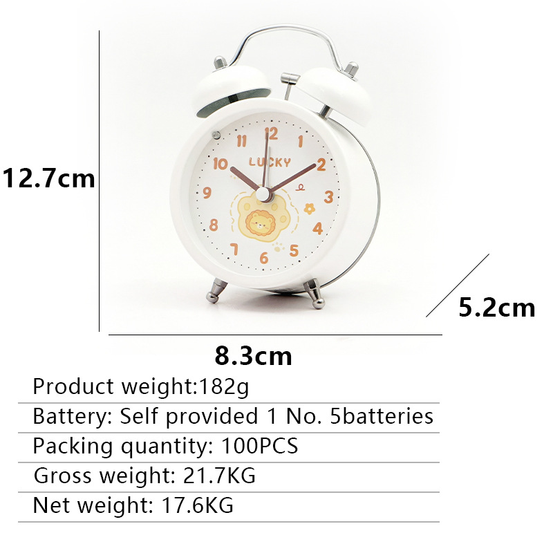 Nuevos estudiantes de secundaria y secundaria transfronterizos timbre de escritorio de metal pequeño reloj de despertador para niños lindos dormitorios animados mini despertador image 9
