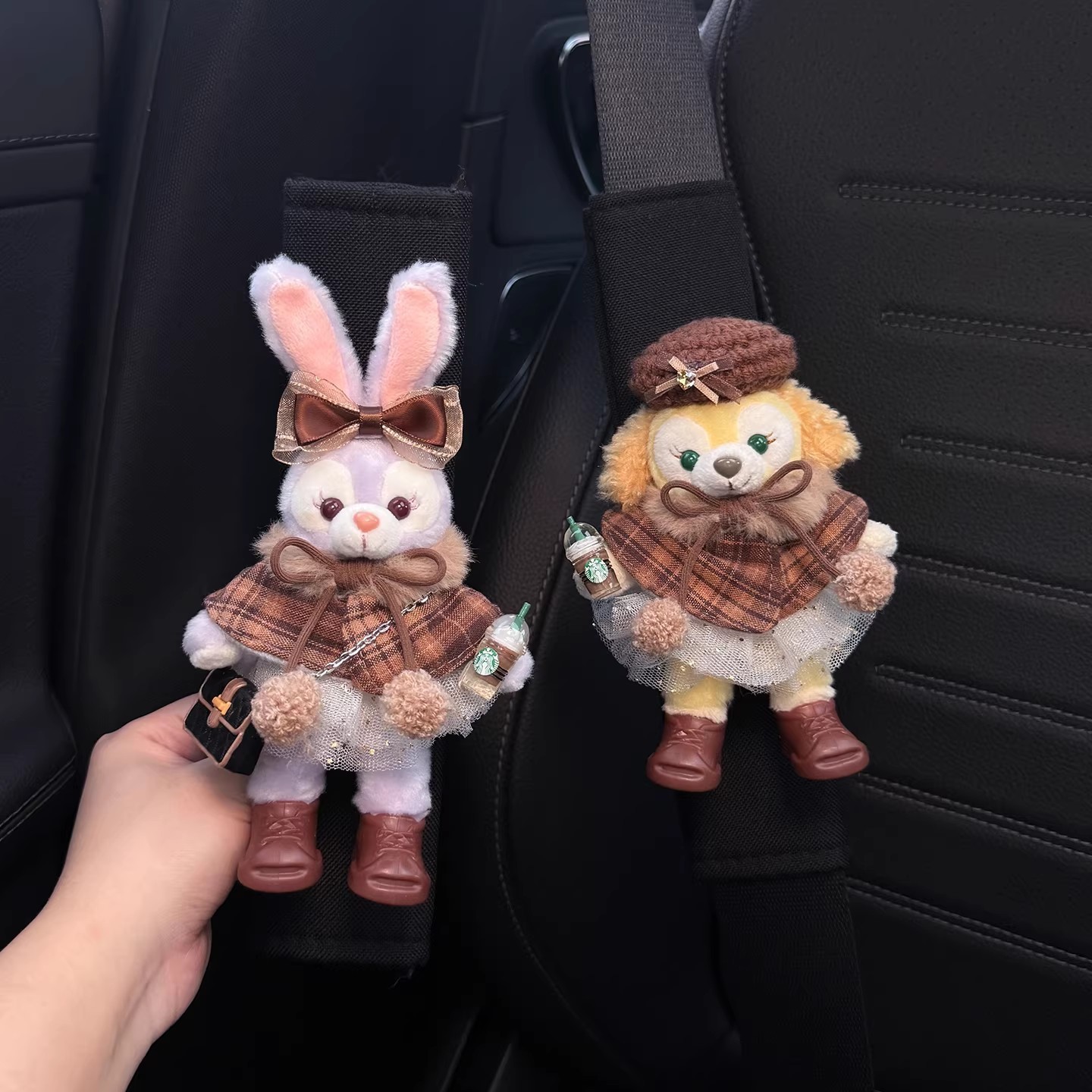 Linabell Stellalou Car Seatbelt Shoulder Pads Car Seatbelt Decoration Anti-Wear Clothing for a Couple